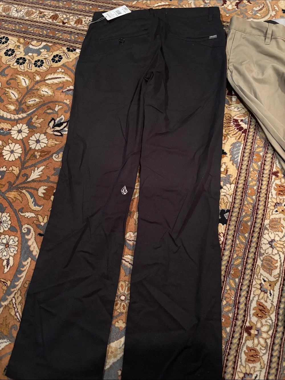 2 pairs of Volcom Men's Chinos in Black & Khaki
